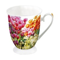 Typisch Hollands Mug on foot - Porcelain - Dutch tulips