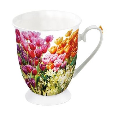 Typisch Hollands Mug on foot - Porcelain - Dutch tulips