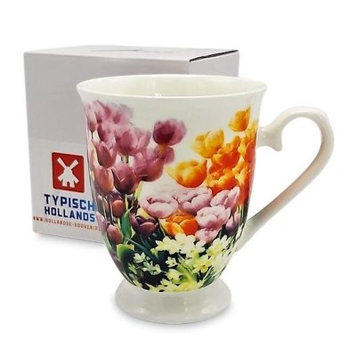 Typisch Hollands Mug on foot - Porcelain - Dutch tulips