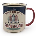 Typisch Hollands Große Tasse in Geschenkbox - Vintage Amsterdam - Häuser