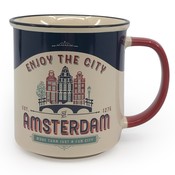 Typisch Hollands Grote mok in geschenkdoos - Vintage Amsterdam - Huisjes