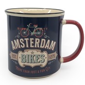 Typisch Hollands Großer Becher in Geschenkbox - Vintage Amsterdam - Fahrräder