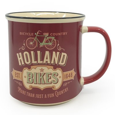 Typisch Hollands Großer Becher in Geschenkbox - Vintage Holland Bikes rot