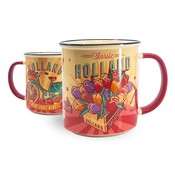Typisch Hollands Große Tasse in Geschenkbox - Vintage Holland Tulpen und Fahrrad