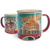 Matix Grote mok in geschenkdoos - Vintage Amsterdam turquoise Bikes - Copy
