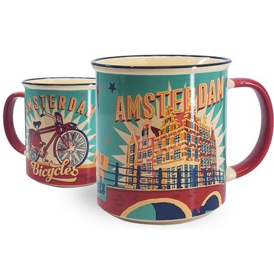 Matix Große Tasse in Geschenkbox - Vintage Amsterdam Türkis Fahrräder - Kopie