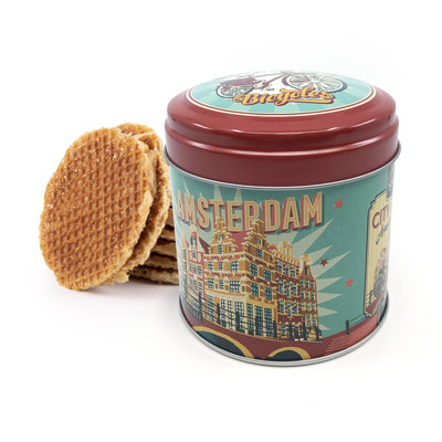 www.typisch-hollands-geschenkpakket.nl Gift set with Mug and Tin syrup waffles Amsterdam