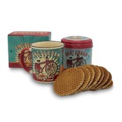 www.typisch-hollands-geschenkpakket.nl Cadeauset met Mok en Blik stroopwafels Amsterdam