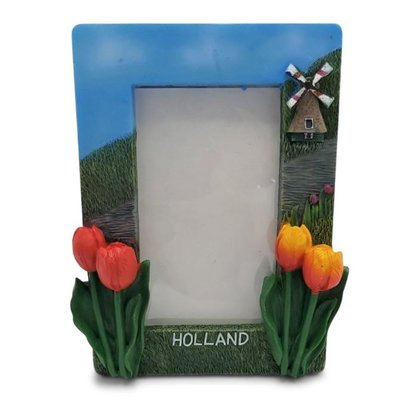 Typisch Hollands Fotorahmen Holland - Windmühle & Tulpen