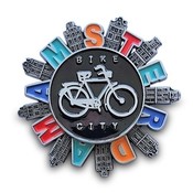 Typisch Hollands Spinner Magnet -Amsterdam - Häuser und Fahrrad