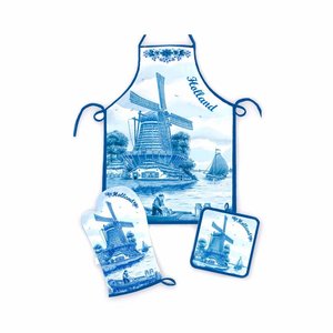 Typisch Hollands Kitchen set Delft blue - Mill landscape