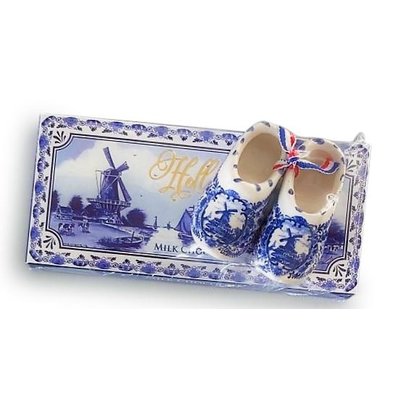 Typisch Hollands Holland Giftpack - Chocolade en Delfts blauw klompje