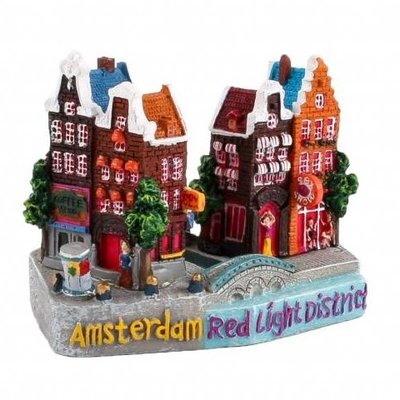 Typisch Hollands City scene Amsterdam -Red Light District 9cm