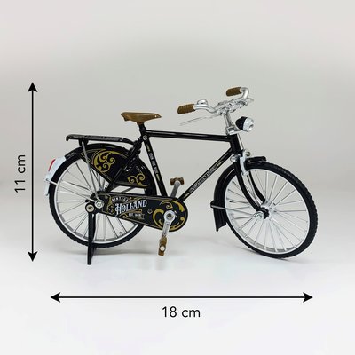 Typisch Hollands Miniatuurfiets - 18 cm - Zwart - Holland