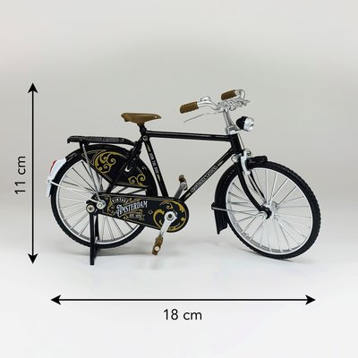 Typisch Hollands Miniatuurfiets - 18 cm - Zwart - Amsterdam