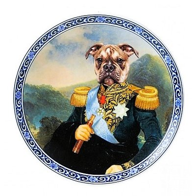 Heinen Delftware Bord Admiraal bulldog Ø 15 cm