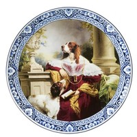 Heinen Delftware Bord Lady Springer Spaniel Ø 26 cm