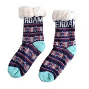 Holland sokken Fleece Comfort Socks - Facade Houses - Blue