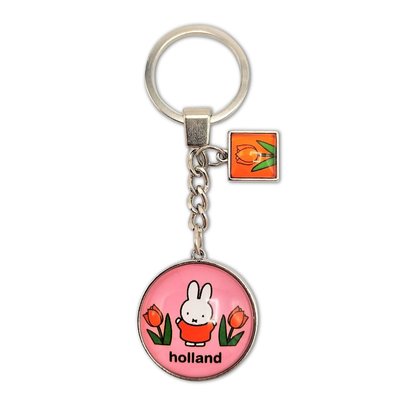 Nijntje (c) Sleutelhanger Nijntje roze tulpen