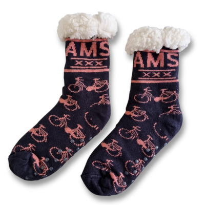 Holland sokken Fleece Comfort Socks - Cycling - Black -pink