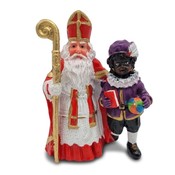 Typisch Hollands Sinterklaas en de hoofdpiet staand.