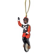 Typisch Hollands Schwarzer Piet auf einem Einrad