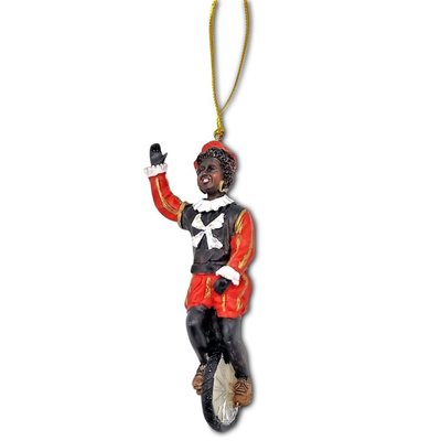 Typisch Hollands Black Pete on a one-wheeler