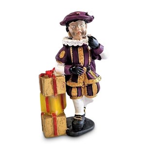 Typisch Hollands Piet mit Rußflecken auf Paketen