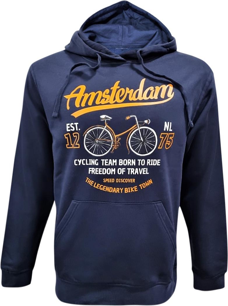 Amsterdam shop - Sportlicher Hoodie - Amsterdam - Schwarz mit Fahrrad -  Typisch Hollands Souvenirs - Online shop