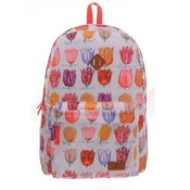 Robin Ruth Fashion Faltbarer Rucksack – Tulpen – Weiß
