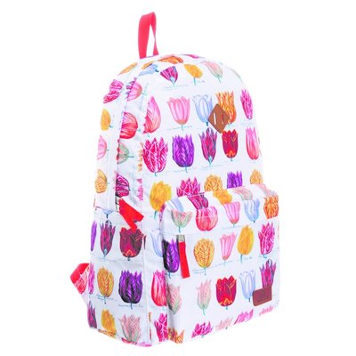 Robin Ruth Fashion Backpack foldable - Tulips - White