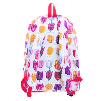 Robin Ruth Fashion Backpack foldable - Tulips - White