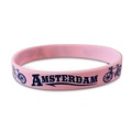 Typisch Hollands Gummiarmband - Rosa - Amsterdam Bicycle