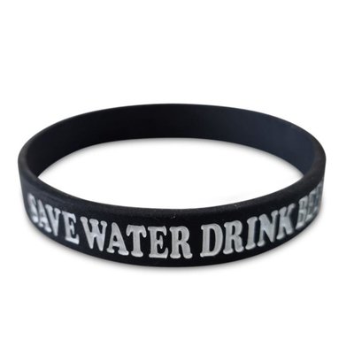 Typisch Hollands Rubber Bracelet - Amsterdam (save water drink bear)