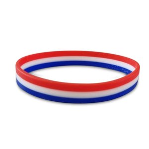 TTD Gifts Armbandje - Rubber - rood/wit/blauw