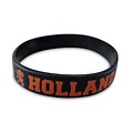 Typisch Hollands Armband - Kautschuk - Schwarz - Oranger Text