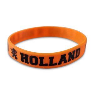 Typisch Hollands Armband - Gummi - Orange - Schwarzer Text