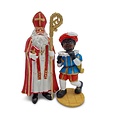 Typisch Hollands Sinterklaas en Cadeau-Piet staand. (groot)