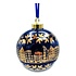 Heinen Delftware Christmas bauble deep cobalt-blue with gold decorated Christmas bauble - gable houses