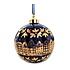 Heinen Delftware Christmas bauble deep cobalt-blue with gold decorated Christmas bauble - gable houses