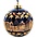 Heinen Delftware Christmas bauble deep cobalt-blue with gold decorated Christmas bauble - gable houses