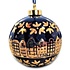 Heinen Delftware Christmas bauble deep cobalt-blue with gold decorated Christmas bauble - gable houses