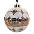 Heinen Delftware Large white Christmas bauble - 8 cm with gold decorated houses