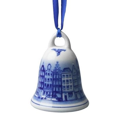 Heinen Delfts blauw Weihnachtsglockengiebelhäuser - Delfter Blau