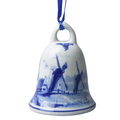 Heinen Delftware Kerst-klokje molens - Delfts blauw