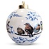 Heinen Delftware Große weiße Weihnachtskugel - 8 cm mit Waldvögeln