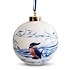 Heinen Delftware Große weiße Weihnachtskugel - 8 cm mit Eisvogel