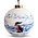 Heinen Delftware Grote witte kerstbal - 8 cm met IJsvogel