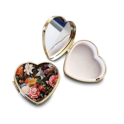 Museumgifts Holland Pillbox - Gold colored - De Heem, Flower still life