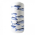 Heinen Delftware Stijlvolle Cilinder vaas 30 CM Vissen - Delfts blauw
